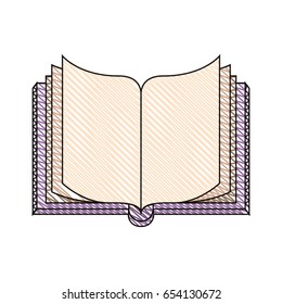 color crayon stripe image of top view open book vector illustration