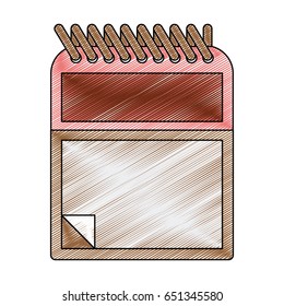 color crayon stripe silhouette of notepad with spiral vector illustration