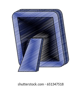 color crayon stripe silhouette of photo frame back side vector illustration