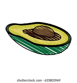 color crayon stripe slice avocado fruit food