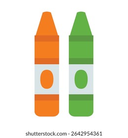 Color crayons cartoon vector icon flat illustration, crayons clip art, crayon clip art, color crayons clip art