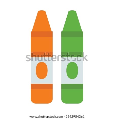 Color crayons cartoon vector icon flat illustration, crayons clip art, crayon clip art, color crayons clip art