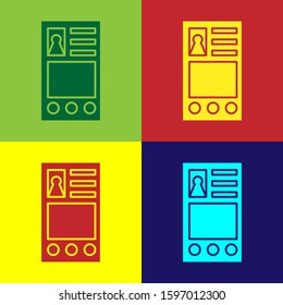 Color Create account screen icon isolated on color background.  Vector Illustration