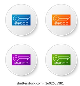 Color Create account screen icon isolated on white background. Set icons in circle buttons. Vector Illustration