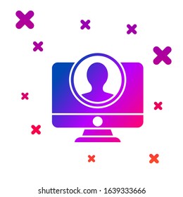 Color Create account screen icon isolated on white background. Gradient random dynamic shapes. Vector Illustration