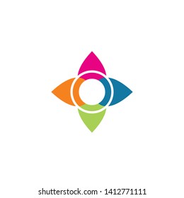 color creative flower logo design