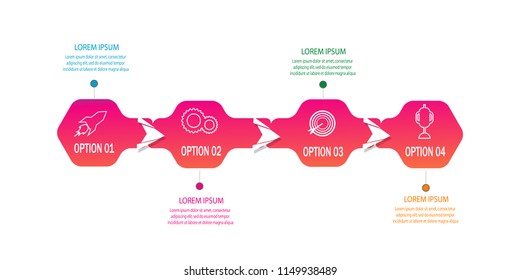 color creative modern timeline infographic template element for workflow,process,presentation with modern timeline arrow line concept design vector
