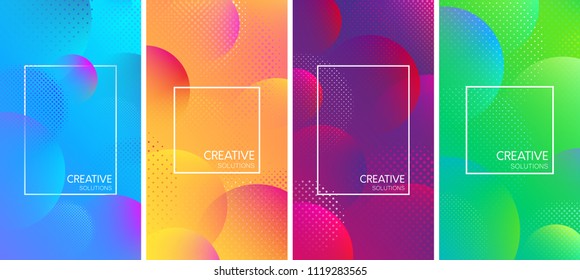 Colorear fondos de soluciones creativas con patrones de cuadros y burbujas abstractas. Ilustración vectorial.