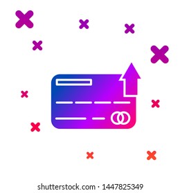 Color Credit card icon isolated on white background. Online payment. Cash withdrawal. Financial operations. Shopping sign. Gradient random dynamic shapes. Vector Illustration