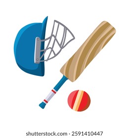 color cricket game symbol, hand drawn vector illustration