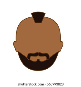 color criminal man face icon, vector illustration image
