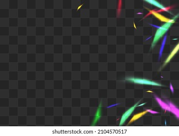 Color Cristal Vector Transparent Background. Bright Kaleidoscope Dreamy Banner. Shiny Prism Laser Wallpaper. Gradient Abstract Foil Border.