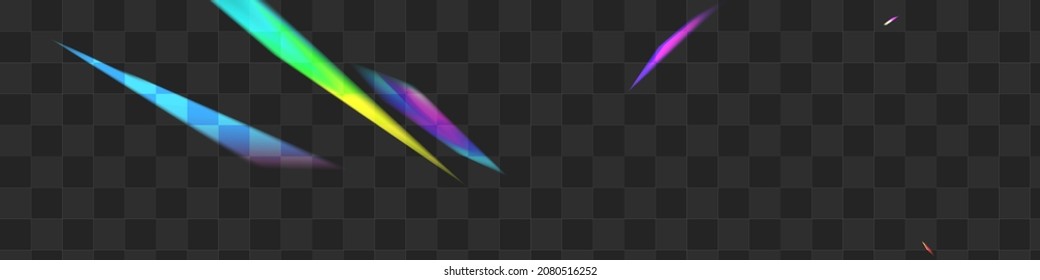 Color Cristal Vector Transparent Panoramic Background. Bright Foil Paper Brochure. Rainbow Bokeh Overlay Banner. Holo Falling Blur Poster.
