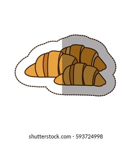 color croissant bread icon, vector illustraction design image