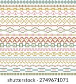 color cross stitch vector border patterns