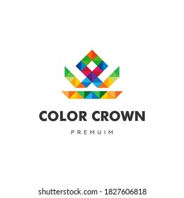 Color Crown Creative Logo Icon Template Design