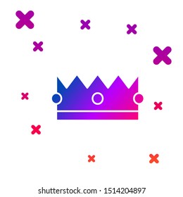Color Crown icon isolated on white background. Gradient random dynamic shapes. Vector Illustration