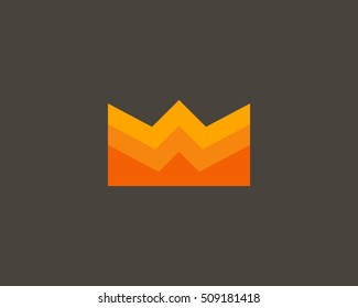 Color crown logo design. Creative royal king explosion fire vector logotype. 