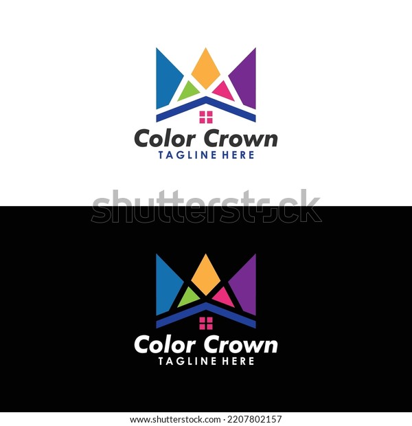 Color Crown Logo Icon Vector Isolated Stock Vector (Royalty Free ...