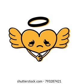 color crying heart angel kawaii with arms