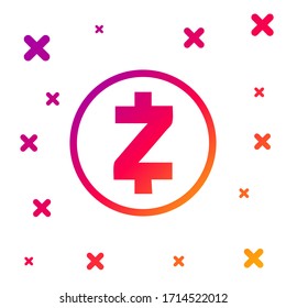 Color Cryptocurrency coin Zcash ZEC icon isolated on white background. Physical bit coin. Digital currency. Altcoin symbol. Blockchain based secure crypto currency. Vector Illustration