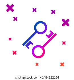 Color Cryptocurrency key icon isolated on white background. Concept of cyber security or private key, digital key with technology interface. Gradient random dynamic shapes. Vector Illustration