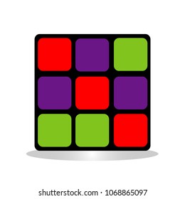 Color cube. Flat design.