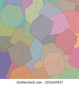 Color cube Geometric background. Template for presentation, advertising, banner.