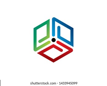 Color Cube Logo Template, Icon, Symbol