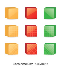 color cubes. 3d vector set. eps10