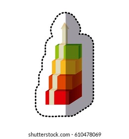color cubes with arrow up icon, vector illustraction design image