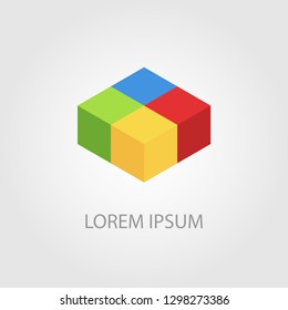 Color cubes logo template