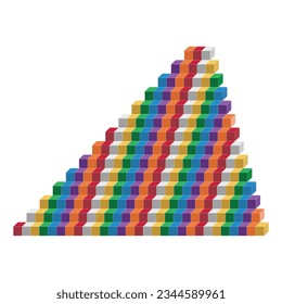color cubes pyramids. 3d shapes. Mathematics of a geometric figure, contour vector illustration