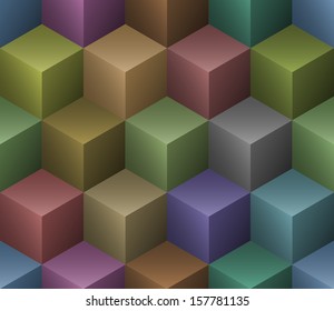 color cubes seamless pattern