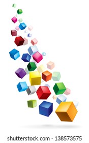 Color Cubes in various combinations of position for training