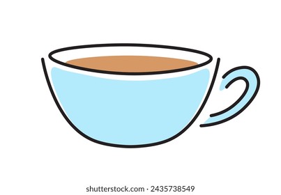 color cup in flat style in vector. template for greeting card design sticker poster