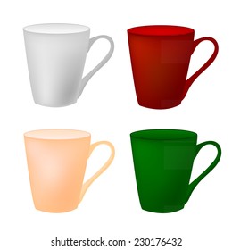 Color cup on a white background