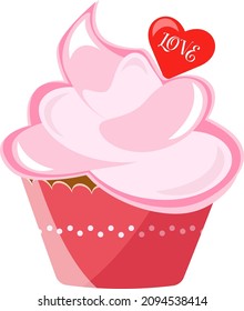 Color cupcakes gourmet. Sweet food. Isolated vector illustration. Vector icon.