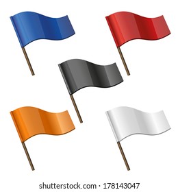Color Curl Flags Icon Set