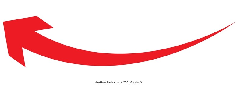 Icono de flecha curva de color. Icono de flecha curva de estilo plano sobre un fondo blanco. Ilustración vectorial.