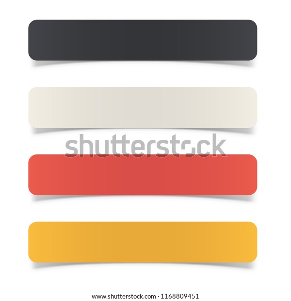 カラーカーブ紙のバナーテンプレート 影効果付き ベクターイラスト 白黒 赤 黄色のウェブバナー のベクター画像素材 ロイヤリティフリー