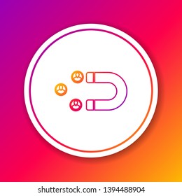 Color Customer attracting line icon isolated on color background. Customer retention, support and service. Customer people attracting with magnet. Circle white button. Vector Illustration