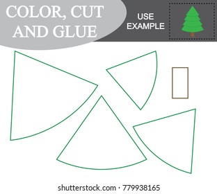 Color, cut and glue to create the image of tree (Christmas).