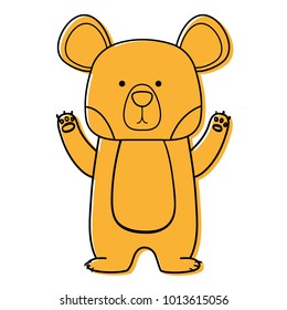 color cute bear wild animal of the forest