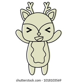 color cute and cheerful deer wild animal