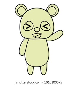 color cute and cheerful panda wild animal