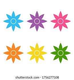 Color cute flower icon vector illustration on white background design logo