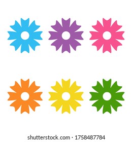 Dibujo del icono de flor lindo color ilustración vectorial sobre el logotipo del diseño de fondo blanco caricatura