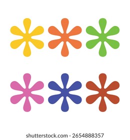 Conjunto de Vector de flores lindas de color