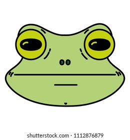 color cute frog head wild animal